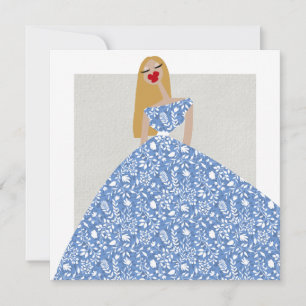 Tarjeta de ilustración de moda glamurosa con vesti
