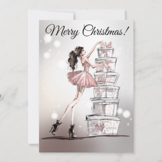 Tarjeta de Ilustracion de moda para navidades