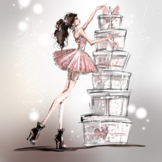 Tarjeta de Ilustracion de moda para navidades