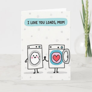 Tarjeta de ilustración de montones de amor mamá