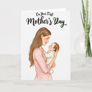 Tarjeta de ilustración de nueva mamá