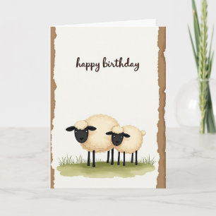 Tarjeta de ilustración de oveja dulce