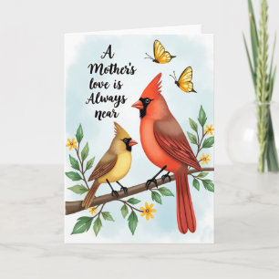 Tarjeta de ilustración de pájaros que ama la madre