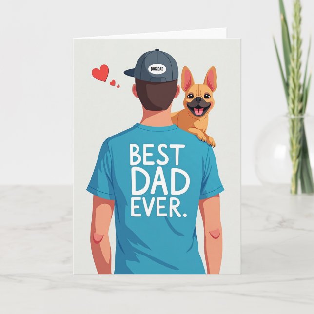 Tarjeta de ilustración de Papá Perro Siempre (Anverso)