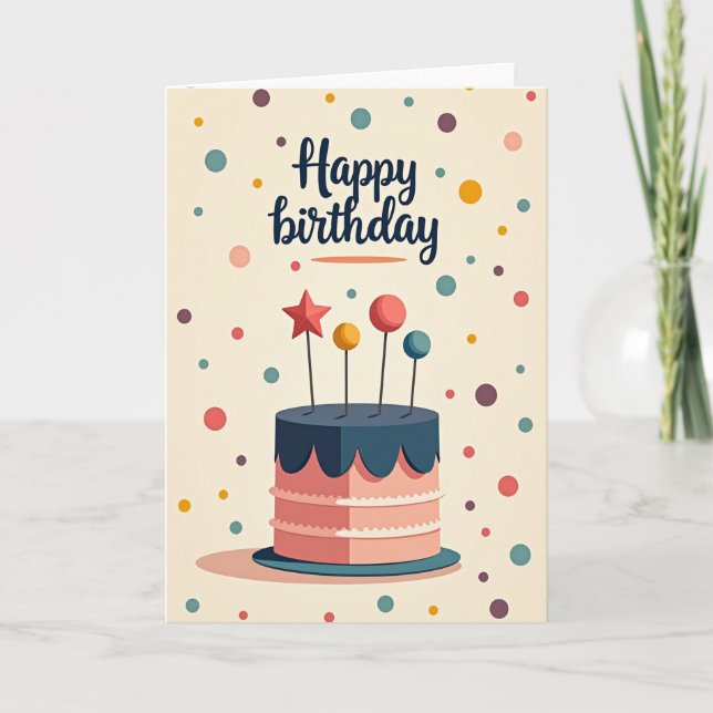 Tarjeta de ilustración de pastel dulce (Anverso)