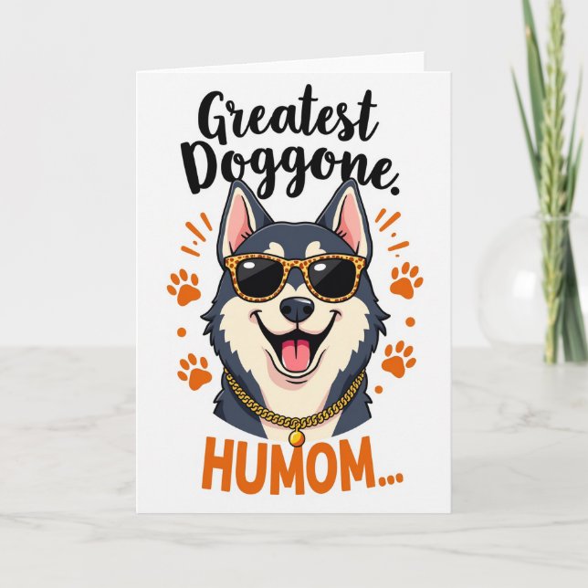 Tarjeta de ilustración de perro Humom más genial (Anverso)