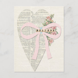 Tarjeta de ilustracion de saludo de época, corazón