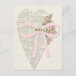 Tarjeta de ilustracion de saludo de época, corazón