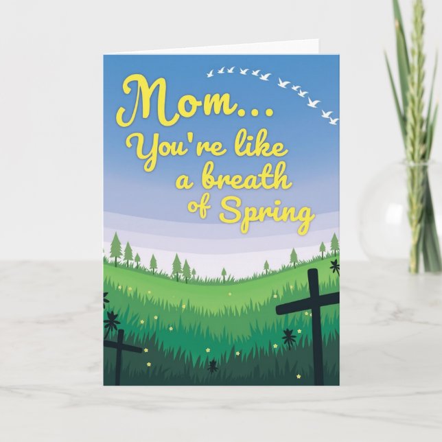 Tarjeta de ilustración de Sweet Mom Spring (Anverso)