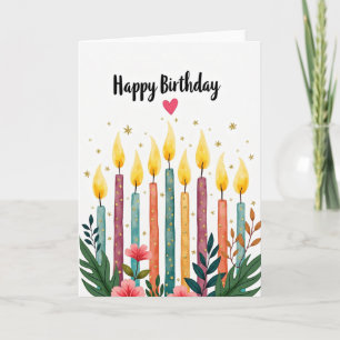 Tarjeta de ilustración de vela festiva