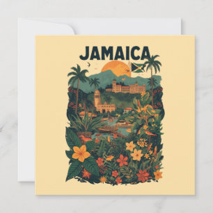 Tarjeta de ilustración de viaje a Jamaica de estil