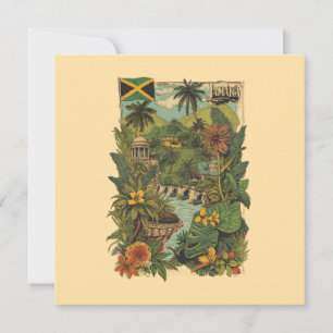 Tarjeta de ilustración de viaje a Jamaica de estil