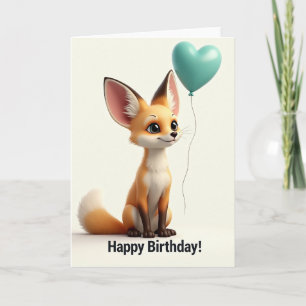 Tarjeta de ilustración de zorro dulce