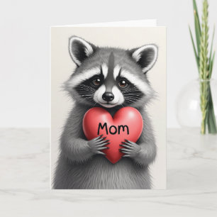 Tarjeta de ilustración del corazón de la mamá pelu