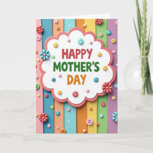 Tarjeta de ilustración del día de la madre a rayas