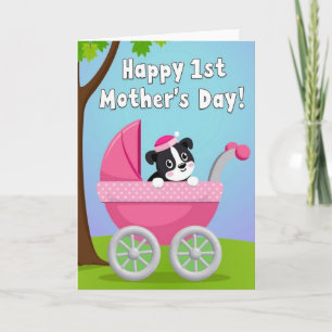Tarjeta de ilustración del día de la madre cachorr
