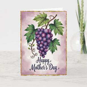 Tarjeta de ilustración del día de la madre con vid