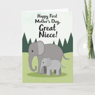 Tarjeta de ilustración del día de la madre elefant