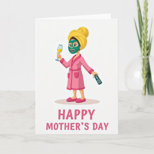 Tarjeta de ilustración del día de la madre relajan