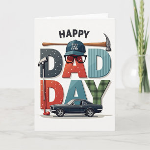 Tarjeta de ilustración del Día del Padre Golfista