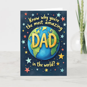 Tarjeta de ilustración del increíble mundo papá