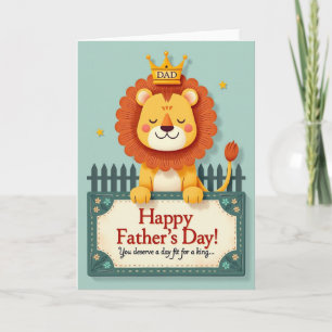 Tarjeta de Ilustración Felina del Rey Papá
