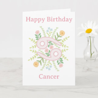 Tarjeta de ilustración floral de cumpleaños para C