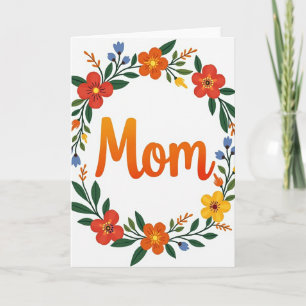 Tarjeta de ilustración floral para mamá