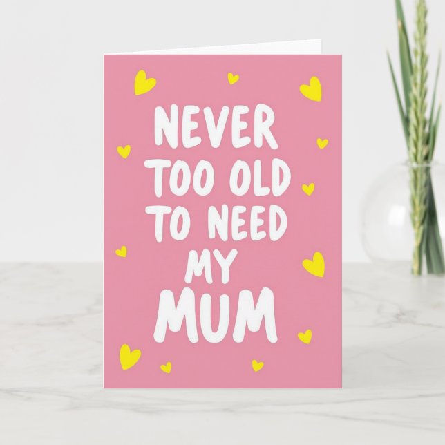 Tarjeta de ilustración Necesito a mi mamá (Anverso)