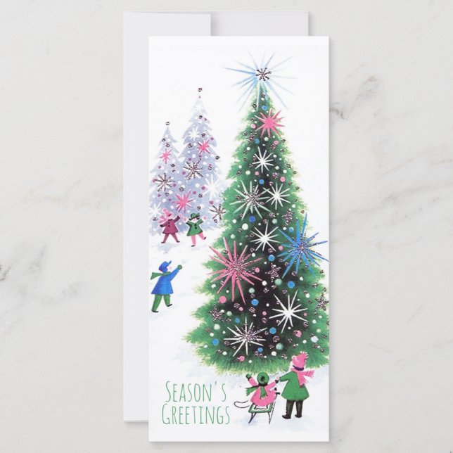 Tarjeta de Ilustracion Retro Sparkling Christmas T (Anverso)