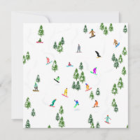 Tarjeta de Ilustracion Snowboarder Snowboard