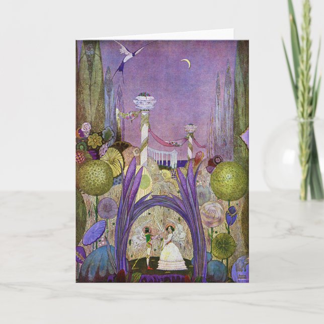 Tarjeta de Ilustracion Thumbelina Fairy Tale (Anverso)