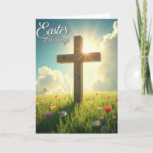 Tarjeta de imagen de bendiciones de Pascua (Anverso)