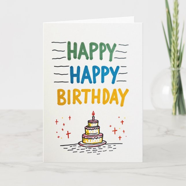 Tarjeta de imagen de deseos de cumpleaños floral (Anverso)
