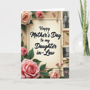 Tarjeta de imagen del Día de la Madre Rosa Melocot