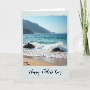 Tarjeta de imagen del Día del Padre con ola del oc
