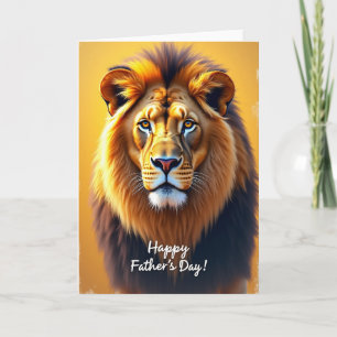 Tarjeta de imagen del Día del Padre León Dorado