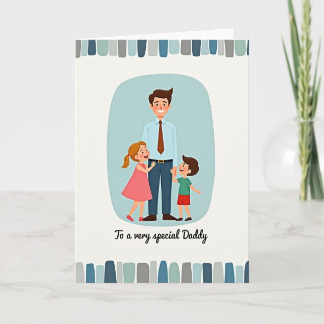 Tarjeta de imagen familiar del Día del Padre amoro (Anverso)
