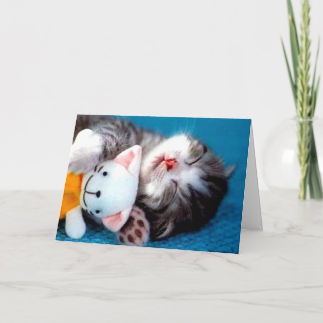Tarjeta de imagen linda de Srta. You del gatito (Anverso)