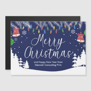 Tarjeta de imán azul de Navidad empresarial person