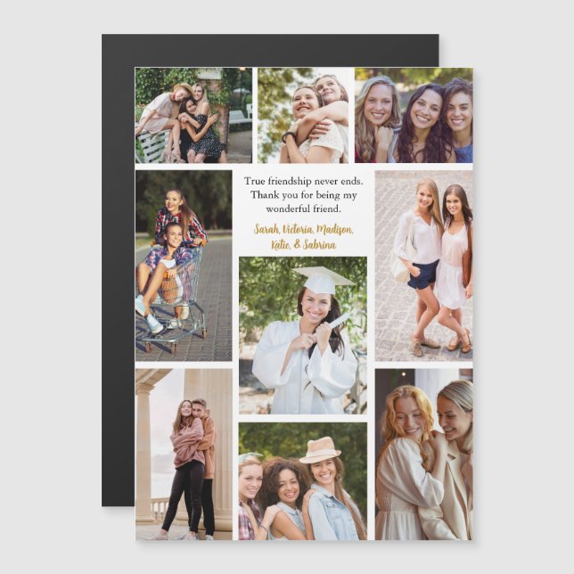 Tarjeta de imán de amistad entre amigos personaliz (Anverso/Reverso)