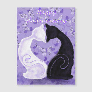 Tarjeta de imán de aniversario de pareja de gatos 