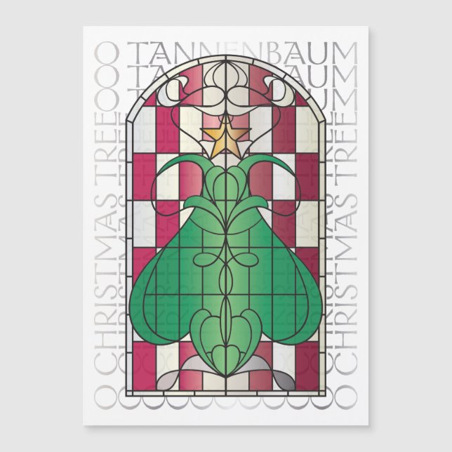 Tarjeta de imán de árbol de Navidad (Anverso)