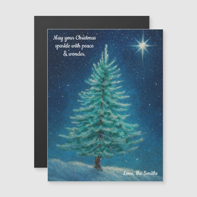 Tarjeta de imán de árbol de vacaciones (Anverso/Reverso)