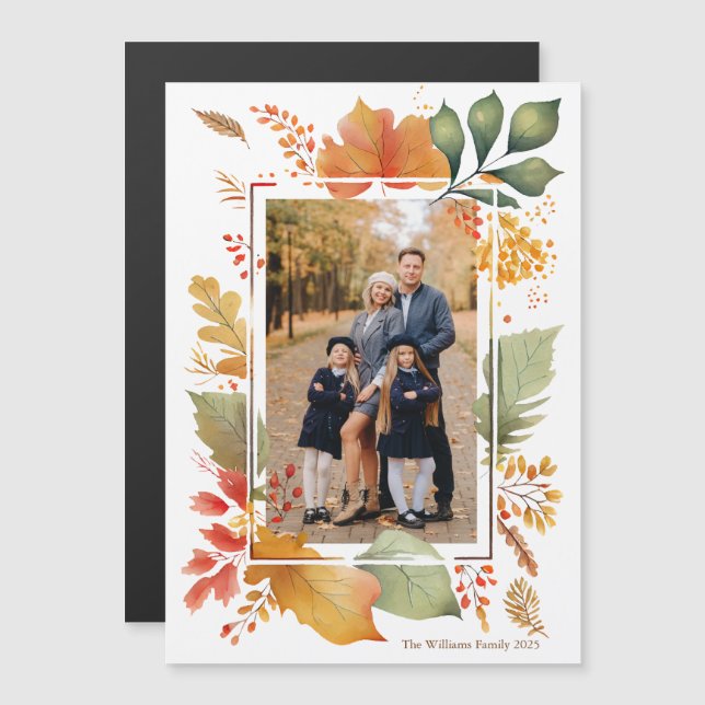 Tarjeta de imán de caída de foto de la familia de  (Anverso/Reverso)