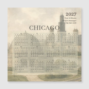 Tarjeta de imán de calendario del Planetario de Ch