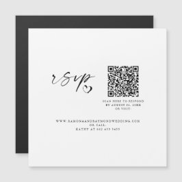 Tarjeta de imán de código QR de sitio web de boda 