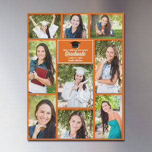 Tarjeta de imán de collage de fotos de graduación