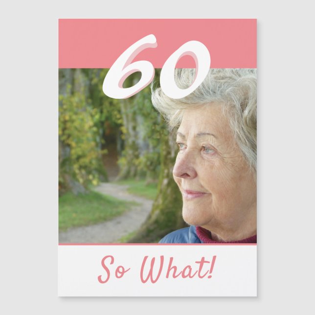 Tarjeta de imán de cumpleaños 60 Inspirador 60 (Anverso)