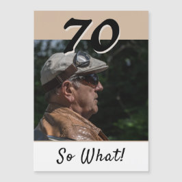 Tarjeta de imán de cumpleaños 70 moderna beige 70 